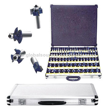 80-piece router bits set, includes 4-piece slot cutter bit