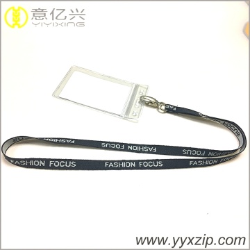Black polyester cell phone pouch braided lanyard