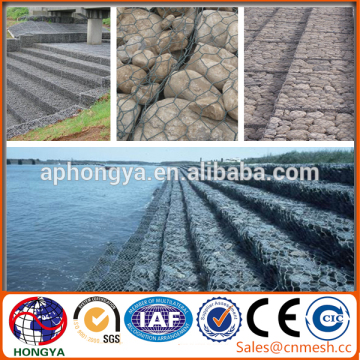 PVC coated Galvanized hexagonal woven wire mesh gabion price/ 3*1*1m double twist Gabion Box
