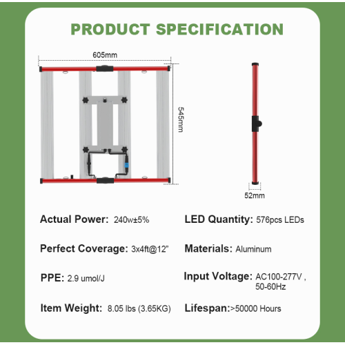 Wholesale Garden Led Grow Light 240W Full Spectrum