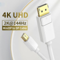Mini DisplayPort aux câbles DP 2K / 4K 60Hz / 120Hz Gold