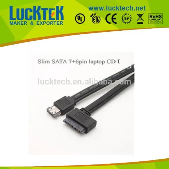 SATA CABLE,Slim SATA 7+6pin cable, Slim SATA 13pin to Power eSATA, 0.5m