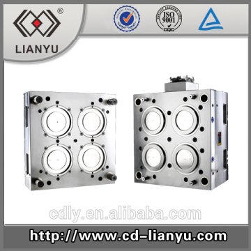 4 Cavities Cap for Round Snack(Fast Food) Box Mold/Mould