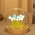 Lámpara de noche de tulipanes encantadores para decoración romántica de dormitorio