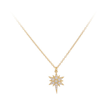 S925 Silver Star Pendant S925 Sterling Silver Inlaid Stones Star Pendant Fashionable Factory