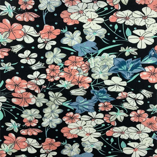 Elegant Floral Digital Printed Rayon Women Dresses Fabric