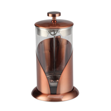 Copper Stainless Steel Frame Glass French Press CoffeeMaker