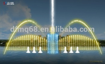 Floating music fountain design with led lights