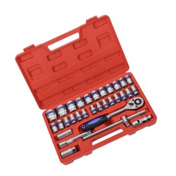ROKTOOLS 32 pcs Tool Set: Socket & Car Repair Kit with Ratchet Handle