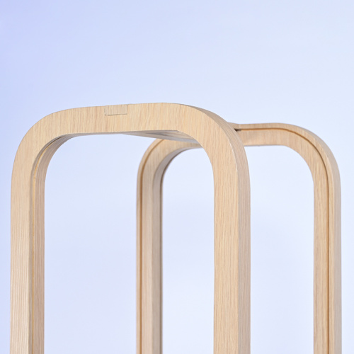 Wooden Stand With Rattan Layer Lamp