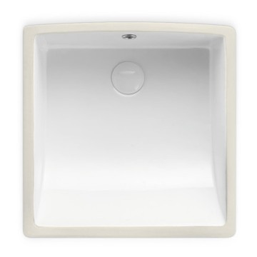 White Ceramic Under Counter Basin: Easy Clean No-Hole Washroom Sink