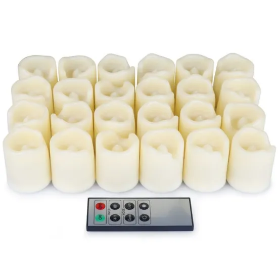Set of 24 LED Votive Candles with Remote Control Timer LED Flameless Candles Battery Operated Candles LED candles for chrisma