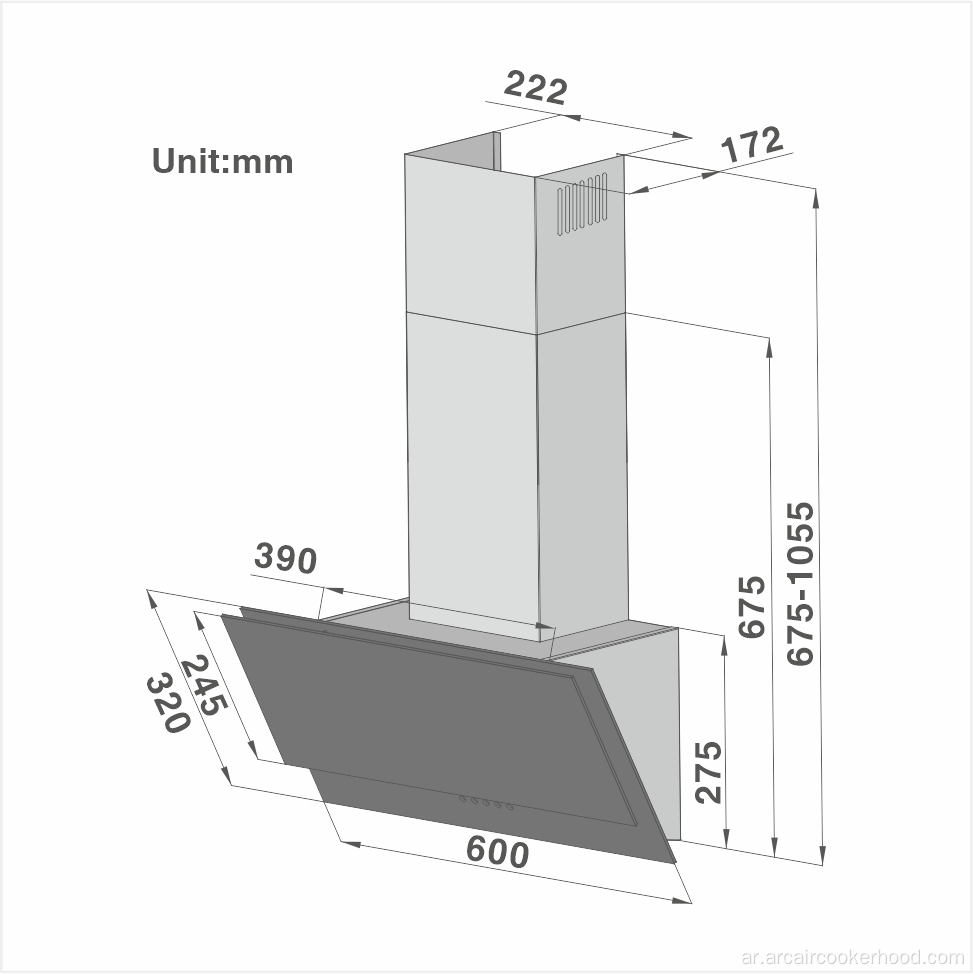 60 سم زاوية طباخ LED أضواء LED 736C