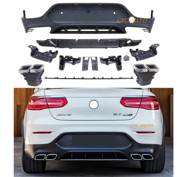 Parti di sostituzione del diffusore per paraurti posteriore GLC63 per Mercedes Benz GLC Classe X253 Coupé 2017-2019