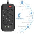 Smart Electrical Socket Extension Power Strip 3.4A 6 Outlet 4 USB Ports Charger Adapter Surge Switch Home EU Plug