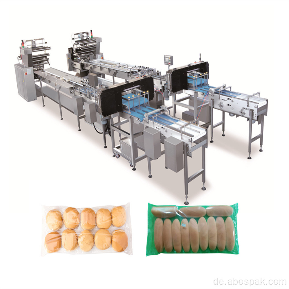 Bostar Burger Buns Horizontale Verpackungsmaschine mit Aufschnittmaschine