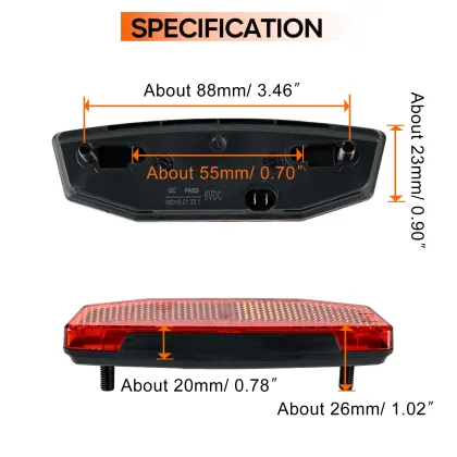 6V Tail Light Electric Bicycle Light Set for Night Riding