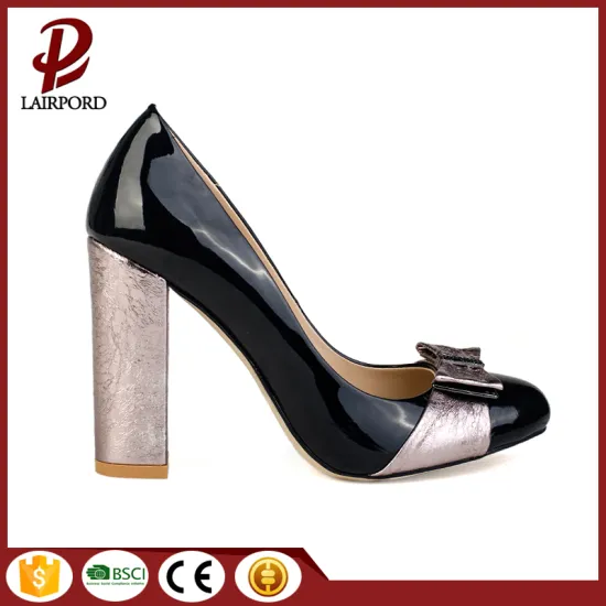 black hot bowknot toe high heel shoes