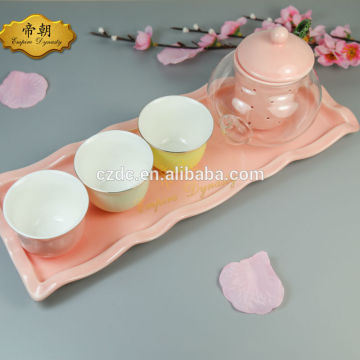 enamel bone china tea set with tray