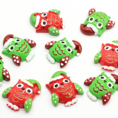 Fancy Owl Shaped Cabochon Red Green Major Flatback Animal Bead Handmade Craft Decor Bead Charms Toy DIY Ornaments