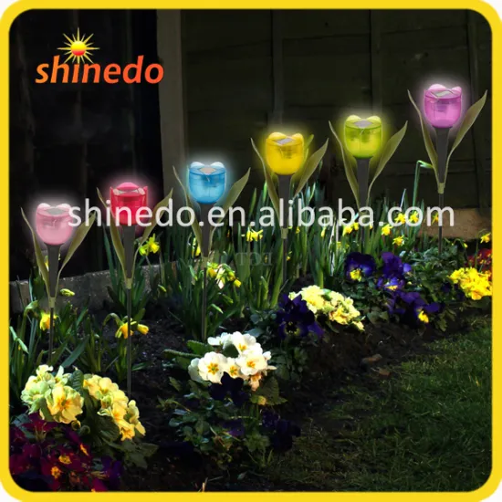 Yard Garden Path Way Solar Power Tulip Landscape Flower Lights