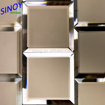 SINOY MIRROR INC round square wave hexagon shapes mirror tiles with polished edge, used as mirror candle holder