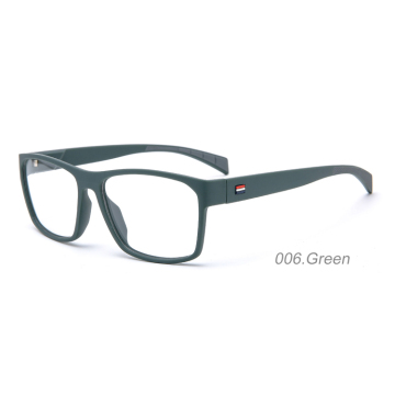 Retro Green Square TR 90 Eyeglasses Frame: Stylish Optical Glasses for Unisex