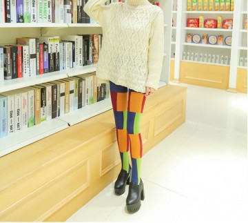 Wholesale The Winter New Korean Fashion Stitching Thick Velvet Warm Leggings 9533