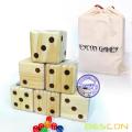 Bescon слон твердый деревянный двор DICE набор из 6шт -большой открытый игровой DICE набор 3,5 дюйма; с drawstring сумка, большие деревянные плашки