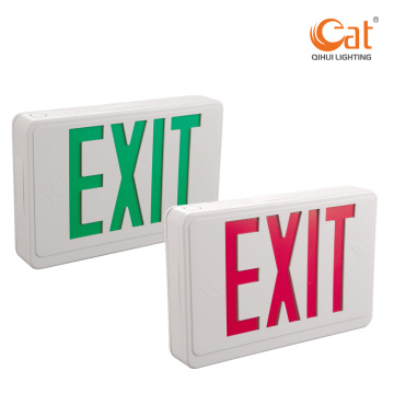 Green/red letter indoor emergency exit sign