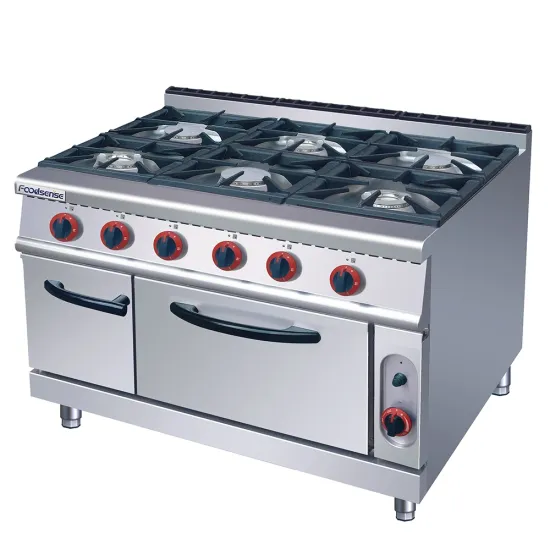 China Factory Kitchen Equipment 6-Burner Gas Range with Gas Oven