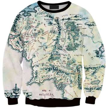 WY27 Printed fleece Ladies fashion hedging round neck hoodie