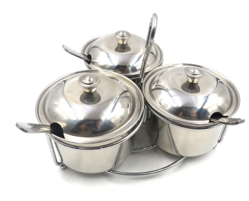 stainless steel sugar salt pepper dinner table cruet sets samll spoons with the hold