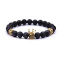 Pierre de lave femmes Crown Stretcth Bracelet