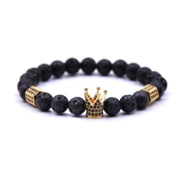 Lava stone Crown Bracelet for women Girl