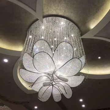Modern Large Customized Hotel Lobby Banquet Hall Crystal Chandelier Lighting