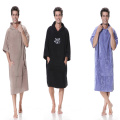 Cotton poncho hooded beach towel changing robe