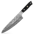 Mango G10 Cuchillo martillado Damasco Gyuto