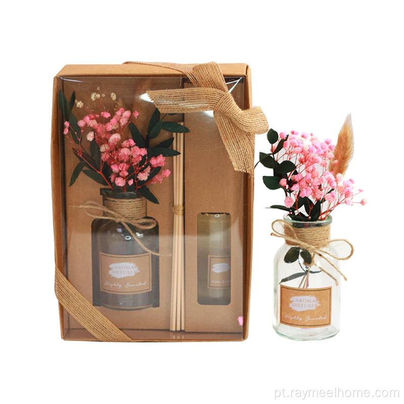 Conjunto de difusor de aroma de aroma de flor da caixa de presente