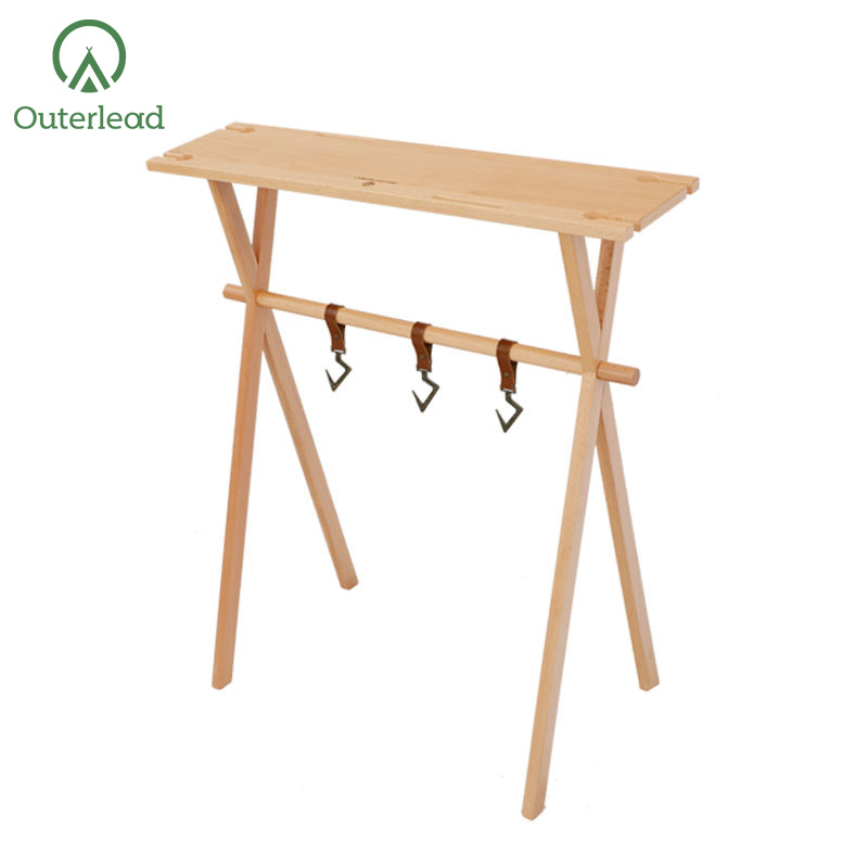 Nytt design Beech Wood Folding Kitchen Camping Table