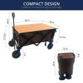 Outdoor Folding Garden Wagon with Adjustable Handle