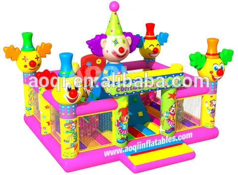 2015 AOQI new design famous clown climbing inflatable bouncer AQ01489 for kids