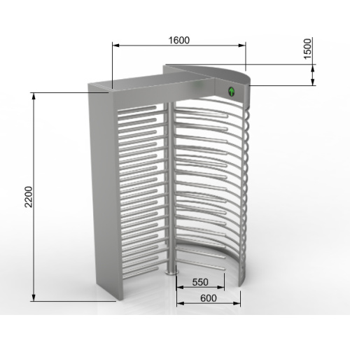 Single Channel Rotor Full Height Turnstile