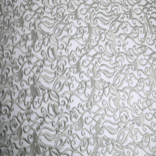 Hot Selling Leaf Embroidery On Korea Mesh