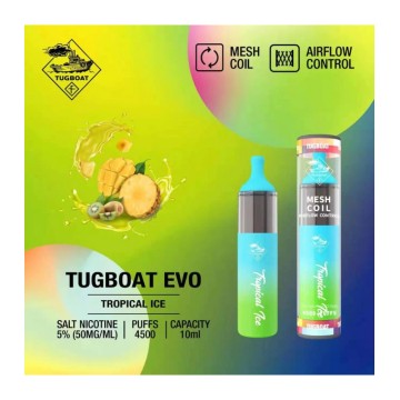 Tugboat EVO 4500 पफ्स डिस्पोजेबल वेप डिवाइस ECIG