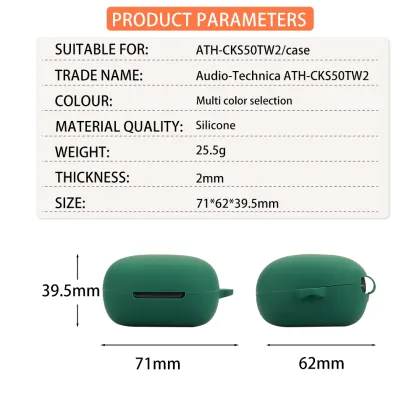 Wholesale Earphone Case for Audio-technica CKS50TW2 - Silicone Cover and Wireless Earbuds Case