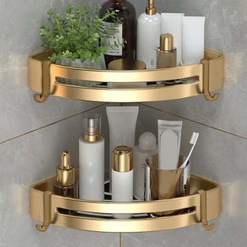 Hochwertiger goldener goldener Chromdusche Caddy - wandmontierte Eckduschregal