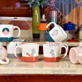 Custom Handle printed design couple ceramic mug