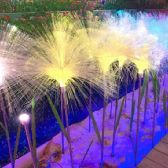 Outdoor Waterproof LED Fiber Optic Flower Light for Garden Decorative Lighting