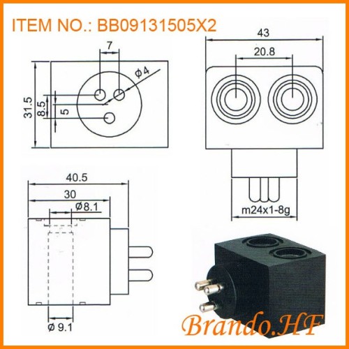 Sistema de frenos de aire válvula solenoide bobina para el automóvil